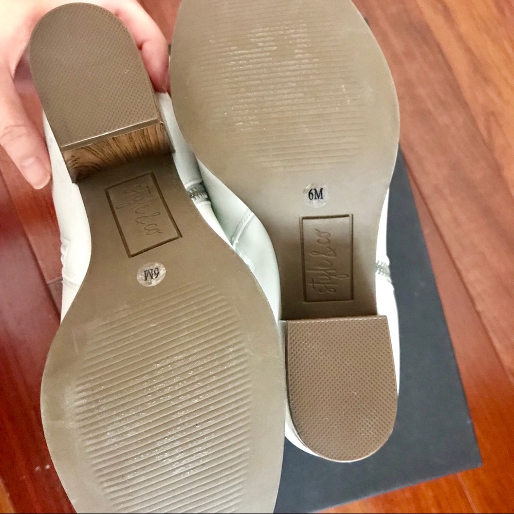 New White Booties With Stack Heel - image 6